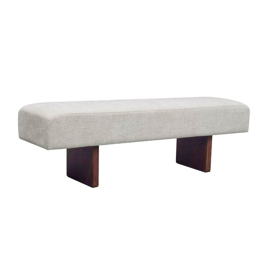LH Home Francesca Beige Fabric Bedroom Bench