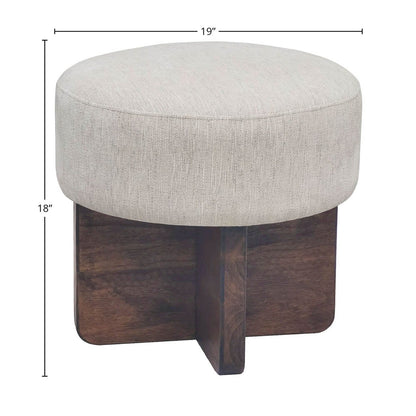 LH Home Francesca Beige Fabric Stool