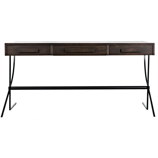 Frank Desk, Unique Home Office Desk with Drawers-Home Office Desks-Noir-Sideboards and Things