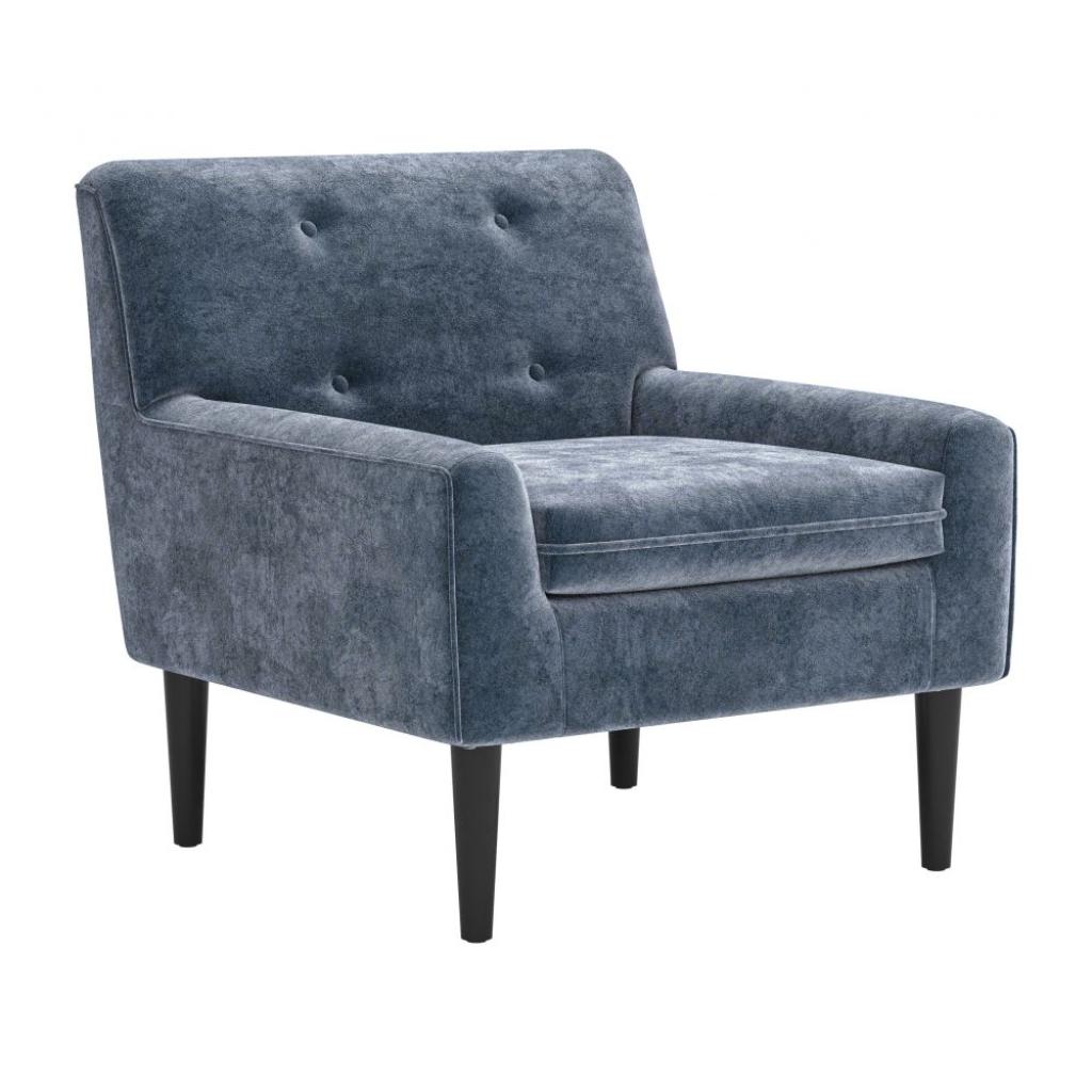 Zuo Modern Frankfurt Blue Velvet Club Chair