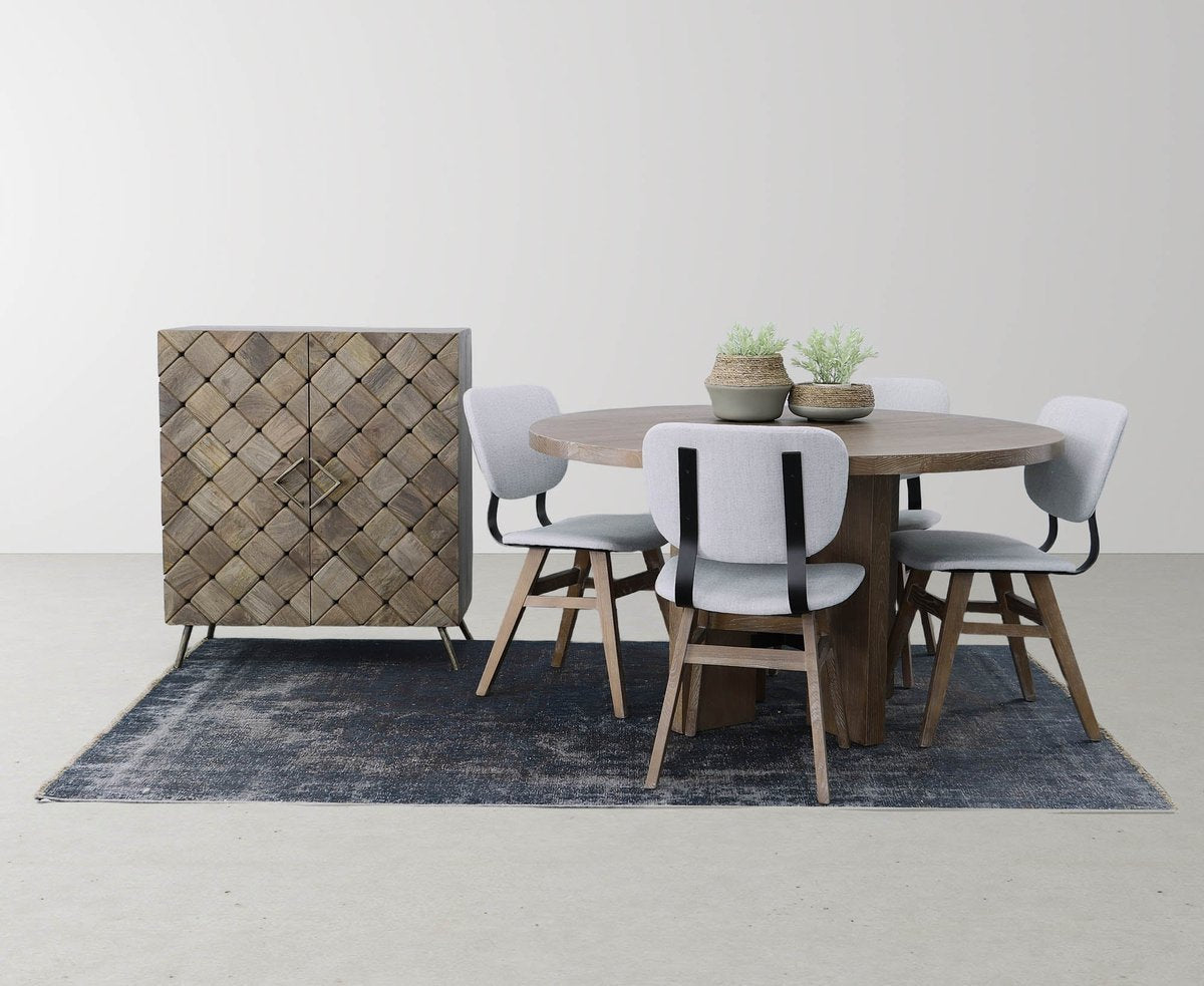 LH Home Fraser White Fabric Armless Dining Chair (Set of 2)