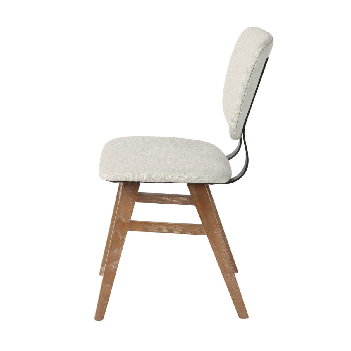 LH Home Fraser White Fabric Armless Dining Chair (Set of 2)