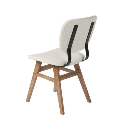 LH Home Fraser White Fabric Armless Dining Chair (Set of 2)