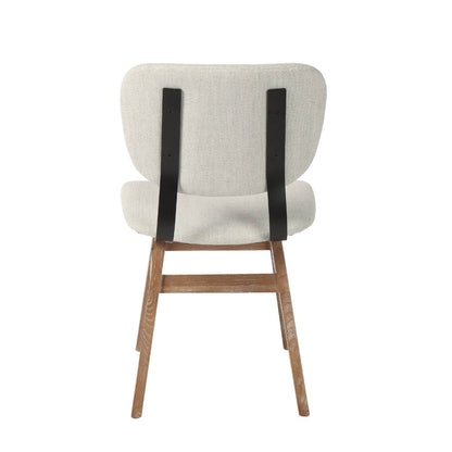 LH Home Fraser White Fabric Armless Dining Chair (Set of 2)