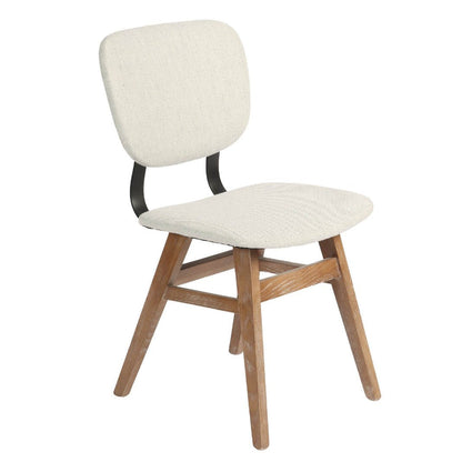 LH Home Fraser White Fabric Armless Dining Chair (Set of 2)