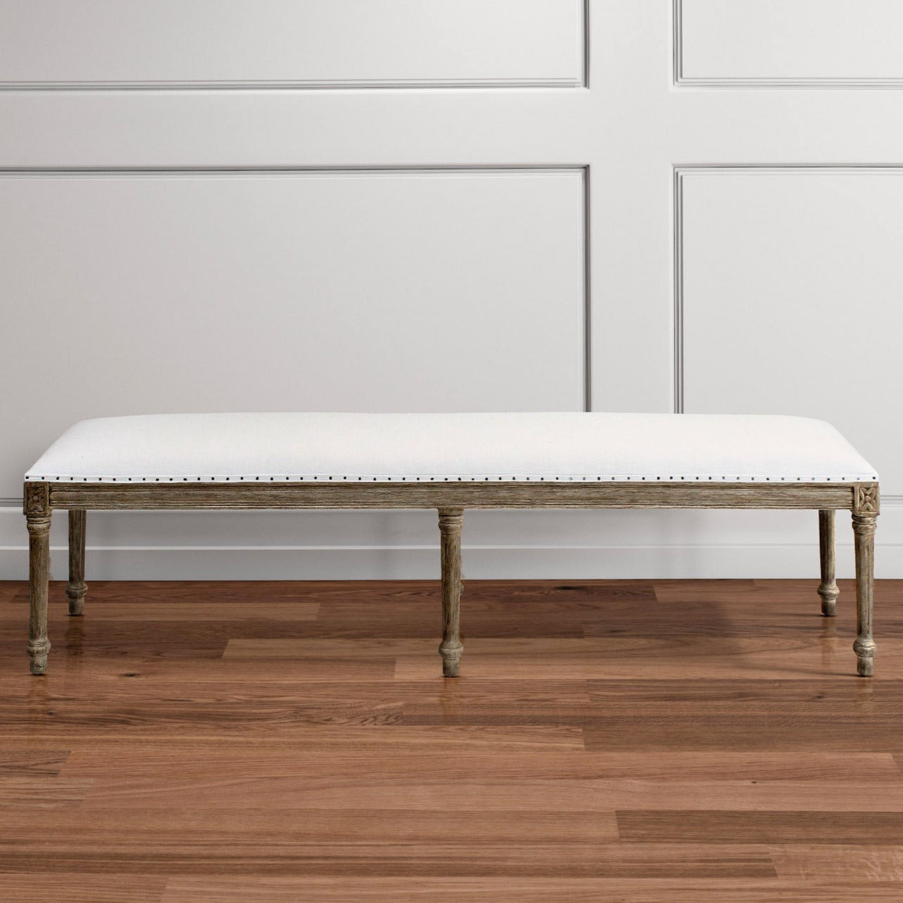 French Bench Bae Porcelain Bedroom Bench-Bedroom Benches-Peninsula Home-LOOMLAN