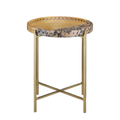 Freya Purple Breccia Modern Accent Table