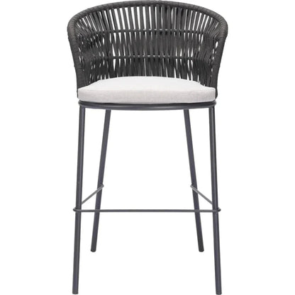 Freycinet Barstool Black-Outdoor Bar Stools-Zuo Modern-LOOMLAN