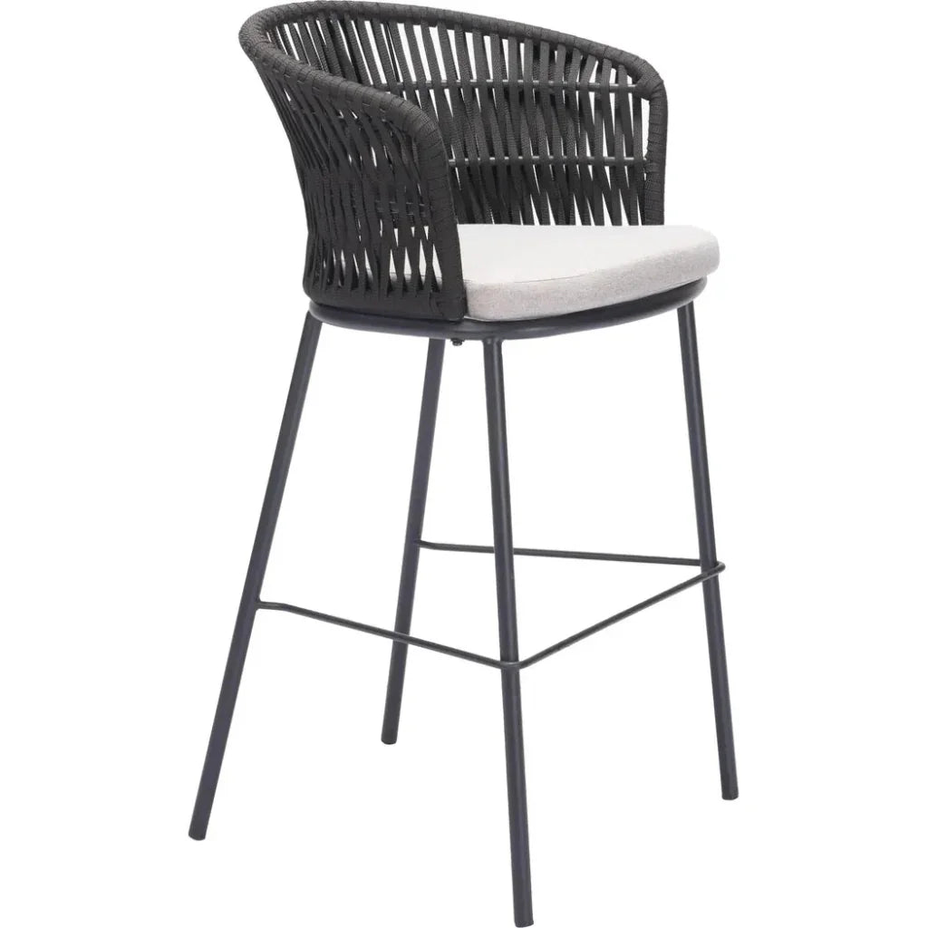 Freycinet Barstool Black-Outdoor Bar Stools-Zuo Modern-LOOMLAN