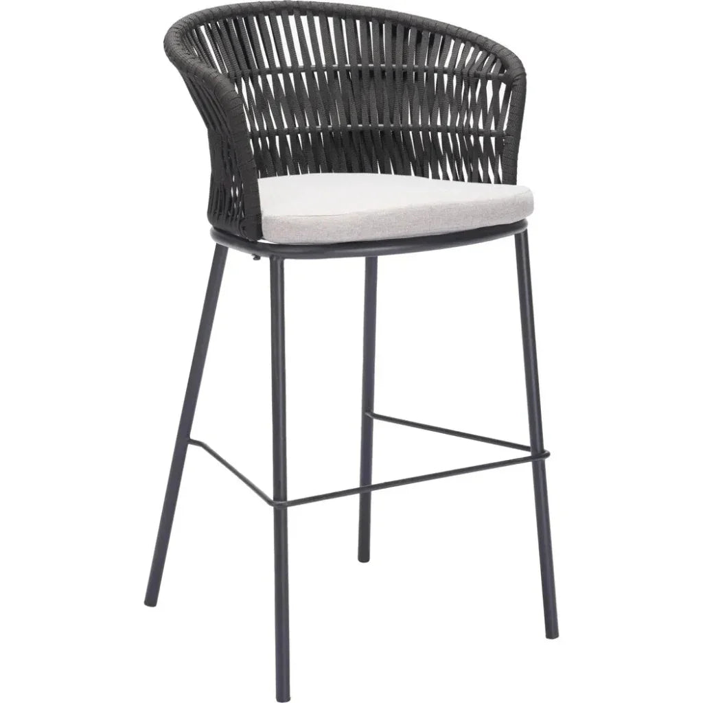 Freycinet Barstool Black-Outdoor Bar Stools-Zuo Modern-LOOMLAN