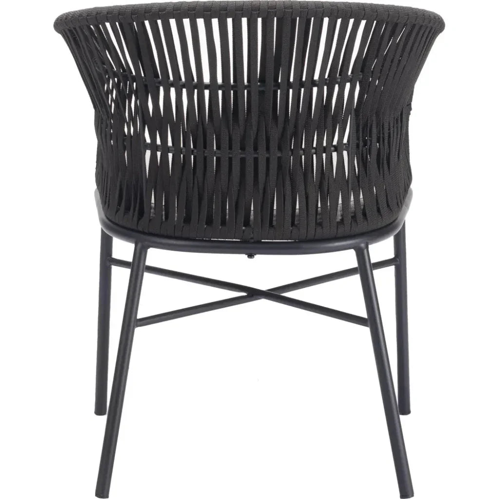 Freycinet Dining Chair (Set of 2) Black-Outdoor Dining Chairs-Zuo Modern-LOOMLAN