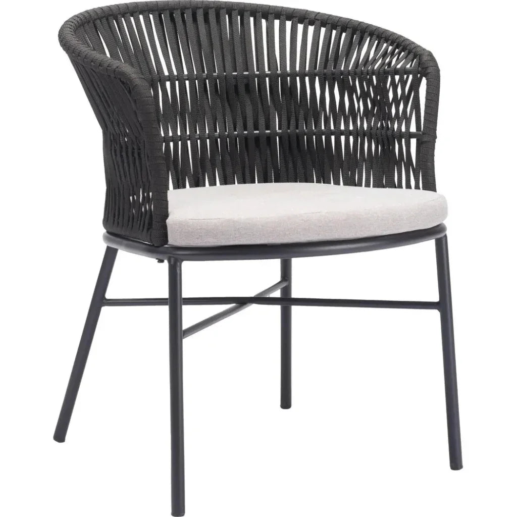 Freycinet Dining Chair (Set of 2) Black-Outdoor Dining Chairs-Zuo Modern-LOOMLAN