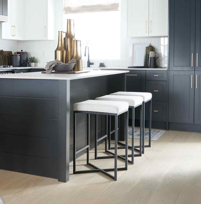 Frodo White Fabric Seat Stool 2PC