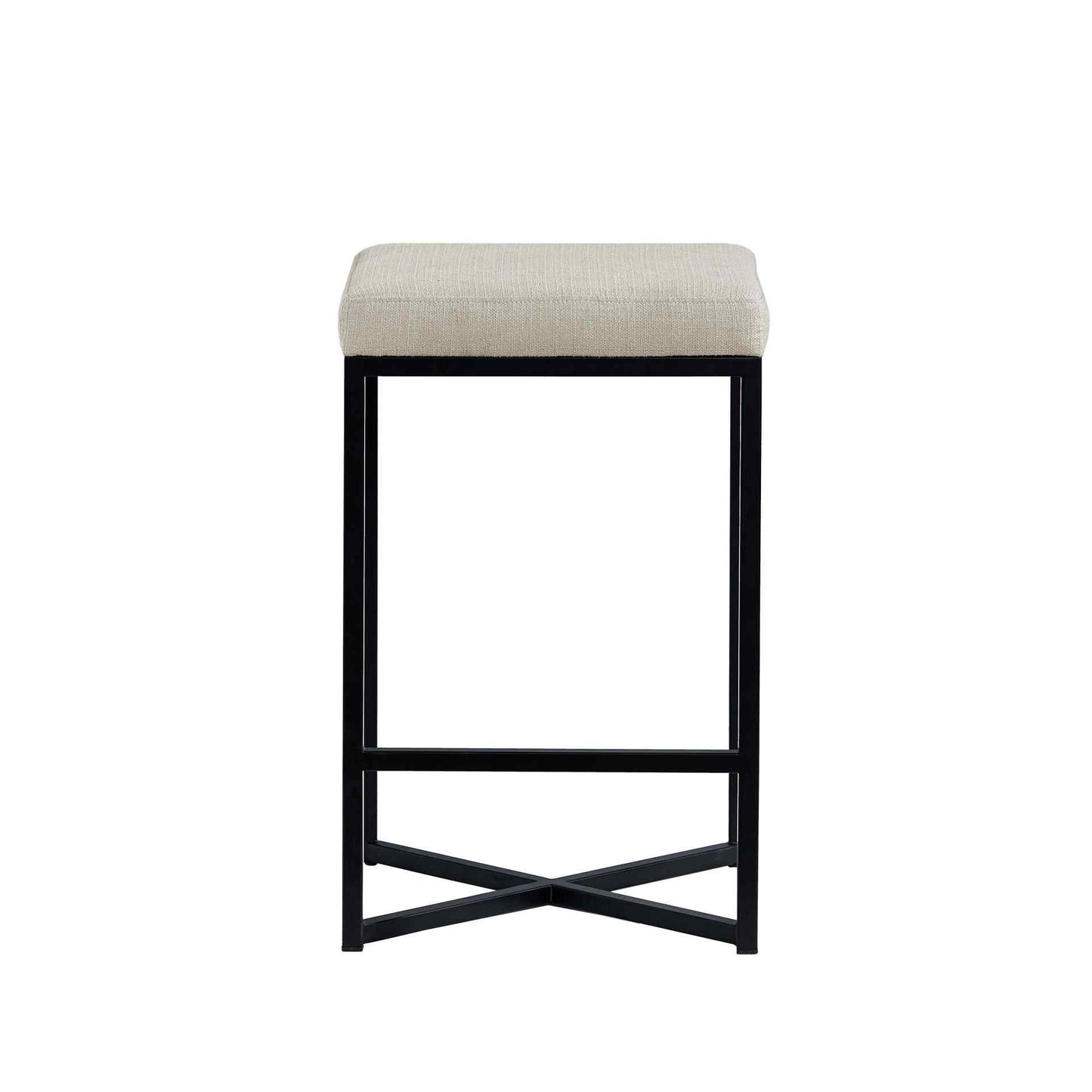 Frodo White Fabric Seat Stool 2PC