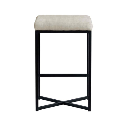 Frodo White Fabric Seat Stool 2PC