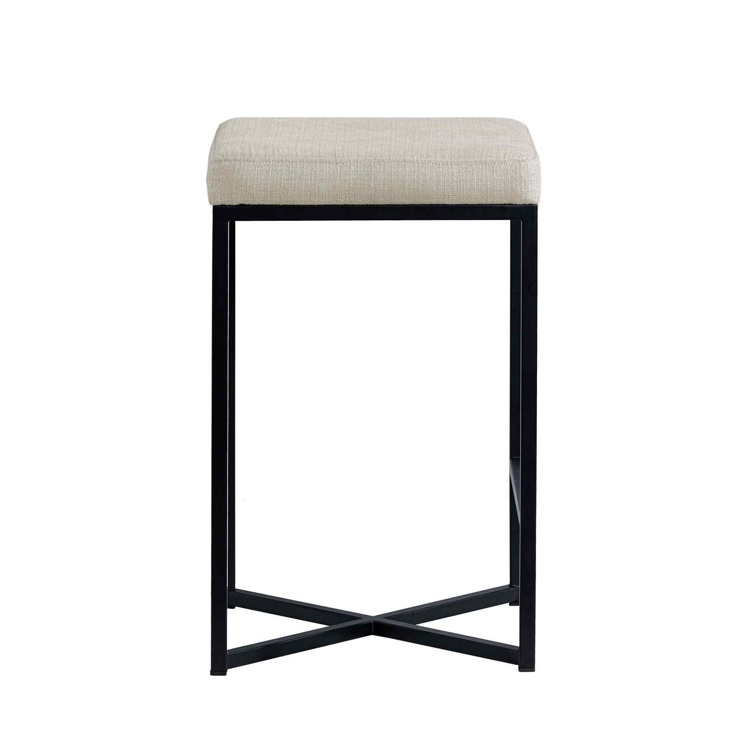 Frodo White Fabric Seat Stool 2PC