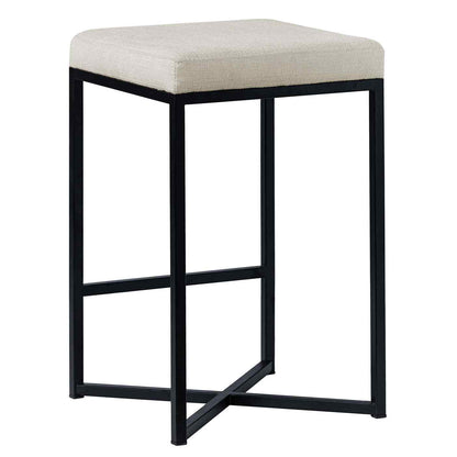 Frodo White Fabric Seat Stool 2PC