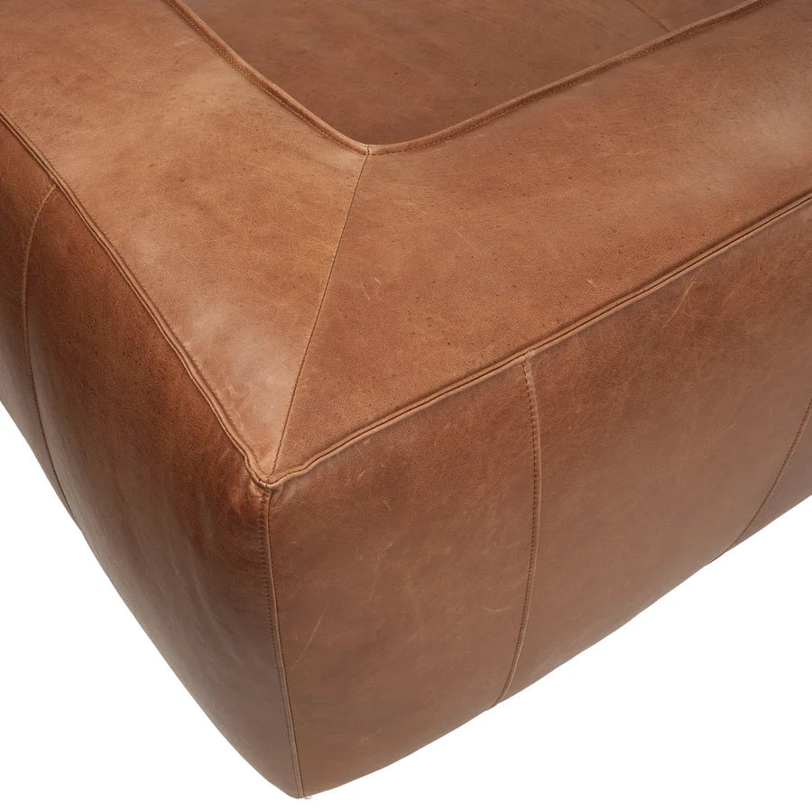 Contemporary Leather Club Sofa 100" Wide