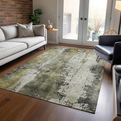 LOOMLAN Rugs Fyerra Gray Washable Indoor-Outdoor Rug