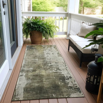 LOOMLAN Rugs Fyerra Gray Washable Indoor-Outdoor Rug