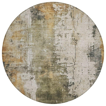 LOOMLAN Rugs Fyerra Olive Washable Indoor-Outdoor Rug