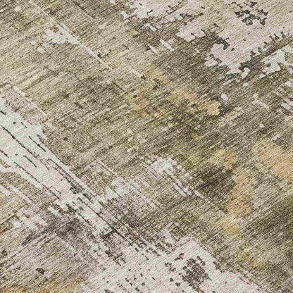 LOOMLAN Rugs Fyerra Olive Washable Indoor-Outdoor Rug