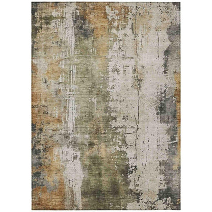 LOOMLAN Rugs Fyerra Olive Washable Indoor-Outdoor Rug