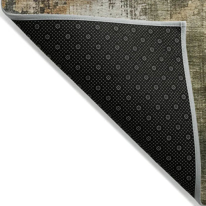 LOOMLAN Rugs Fyerra Olive Washable Indoor-Outdoor Rug