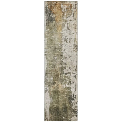 LOOMLAN Rugs Fyerra Olive Washable Indoor-Outdoor Rug