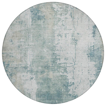 LOOMLAN Rugs Fyerra Teal Washable Indoor-Outdoor Rug