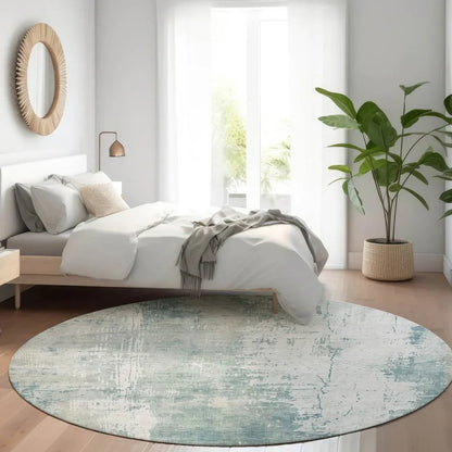LOOMLAN Rugs Fyerra Teal Washable Indoor-Outdoor Rug