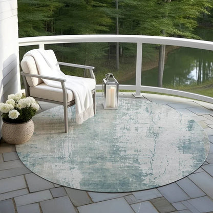 LOOMLAN Rugs Fyerra Teal Washable Indoor-Outdoor Rug