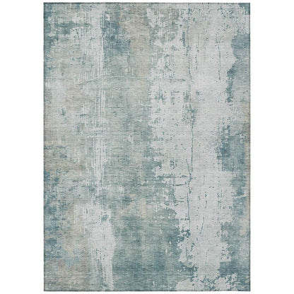 LOOMLAN Rugs Fyerra Teal Washable Indoor-Outdoor Rug