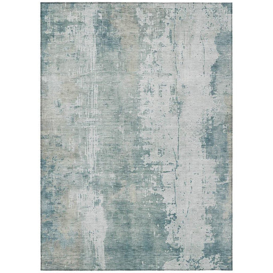LOOMLAN Rugs Fyerra Teal Washable Indoor-Outdoor Rug