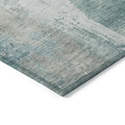LOOMLAN Rugs Fyerra Teal Washable Indoor-Outdoor Rug