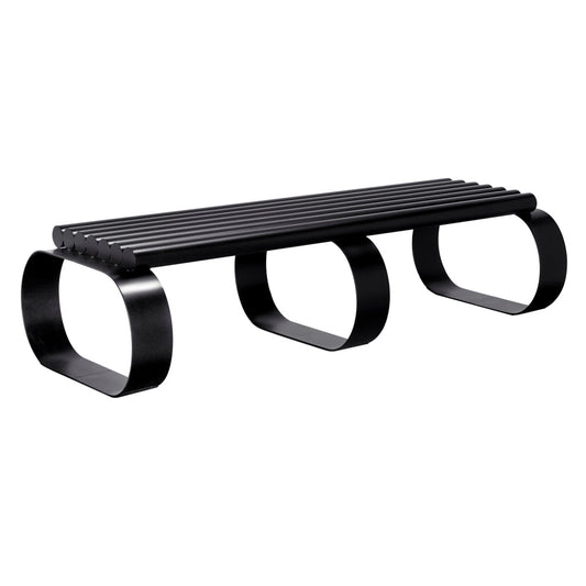 Noir Satish Industrial Steel Black Bedroom Bench