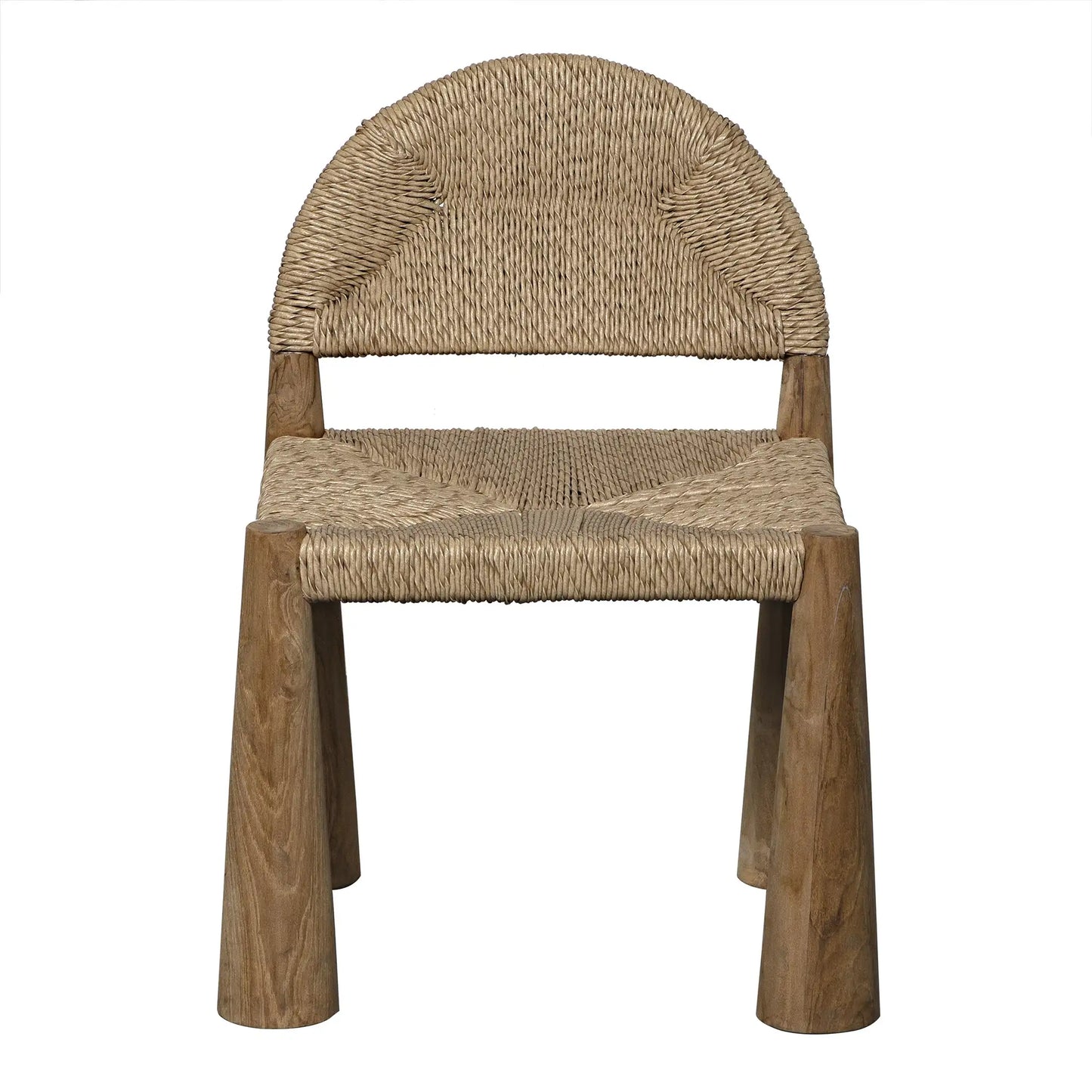 Laredo Natural Wood Armless Chair with Synthetic Woven