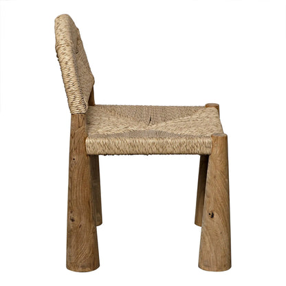 Laredo Natural Wood Armless Chair with Synthetic Woven