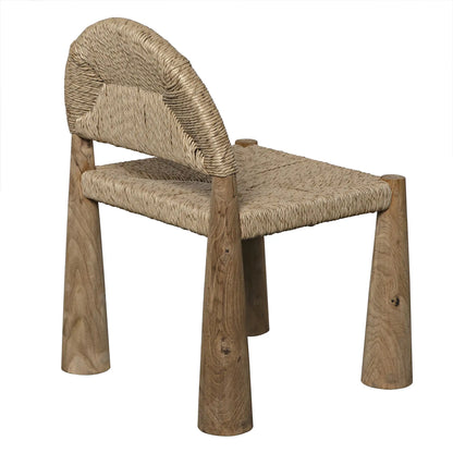 Laredo Natural Wood Armless Chair with Synthetic Woven