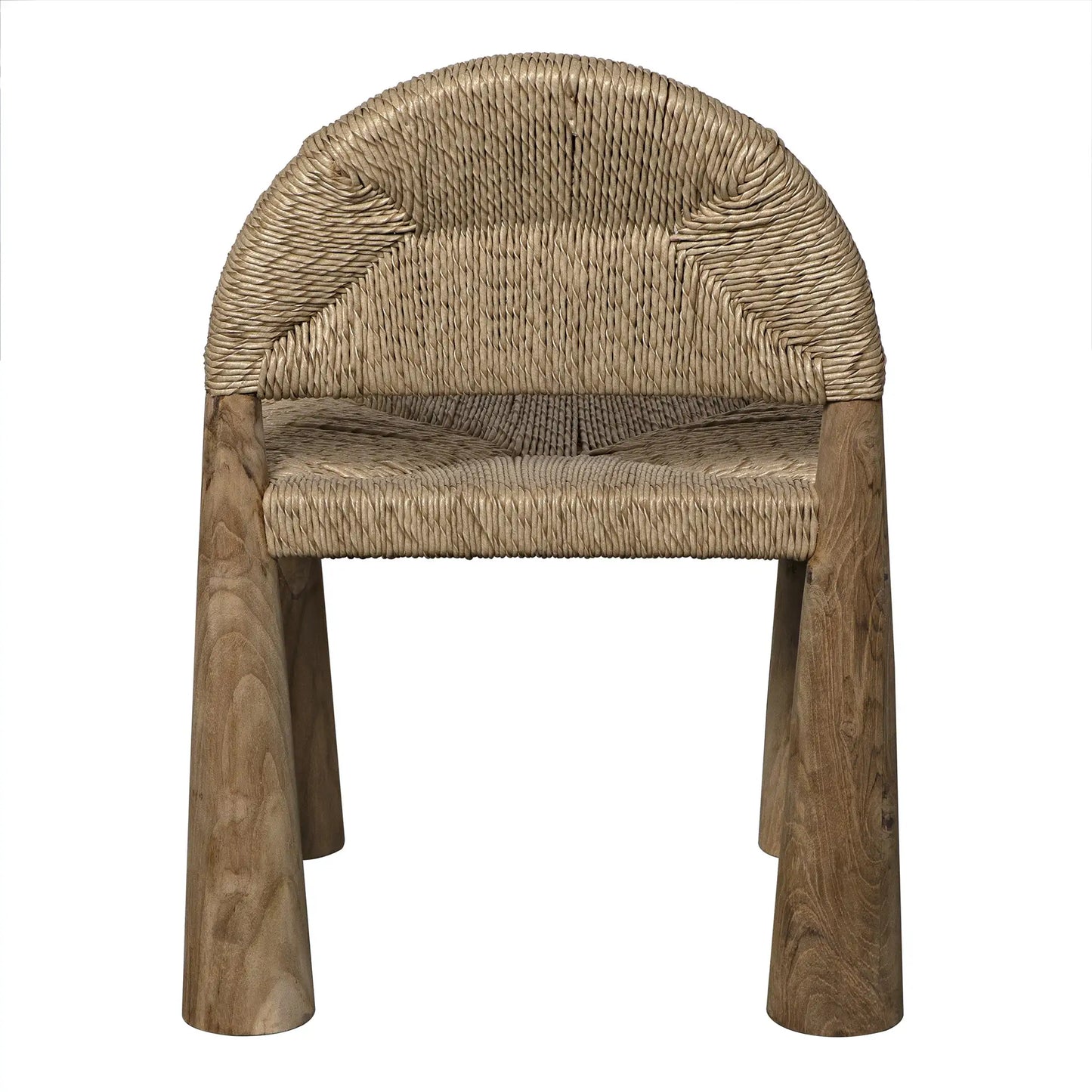 Laredo Natural Wood Armless Chair with Synthetic Woven