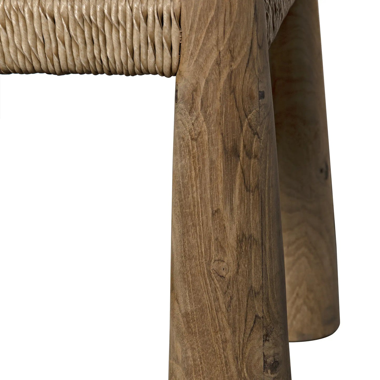 Laredo Natural Wood Armless Chair with Synthetic Woven