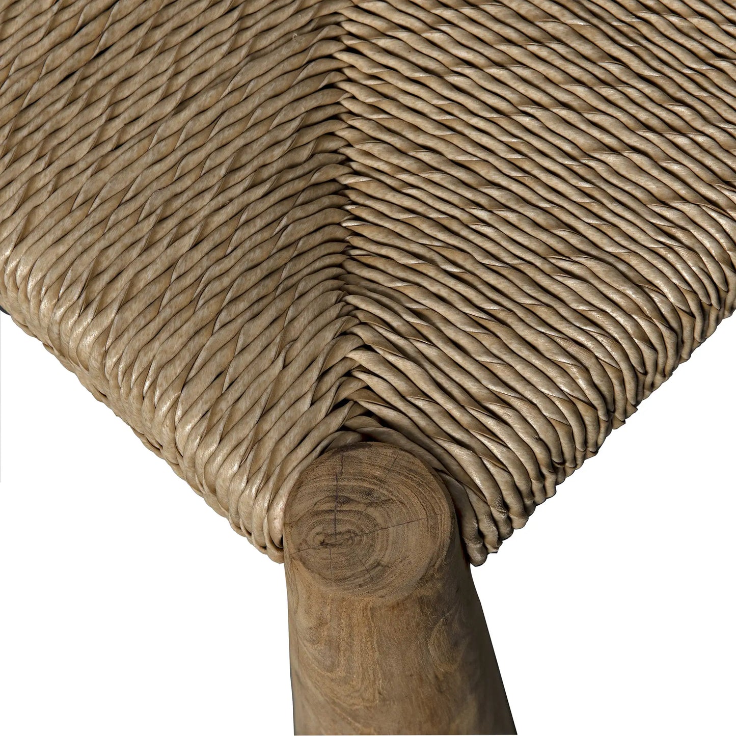 Laredo Natural Wood Armless Chair with Synthetic Woven