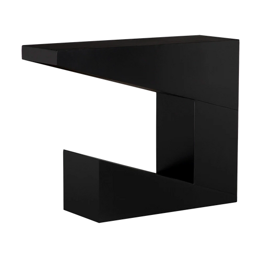 Devo Steel Black Rectangular Console Table