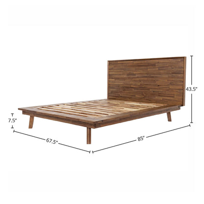 Gia Solid Wooden Brown Bed
