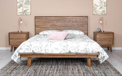 Gia Two Drawers Wood Nightstand