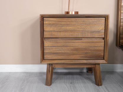 Gia Two Drawers Wood Nightstand