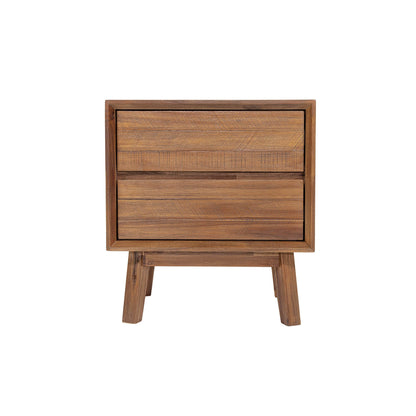 Gia Two Drawers Wood Nightstand