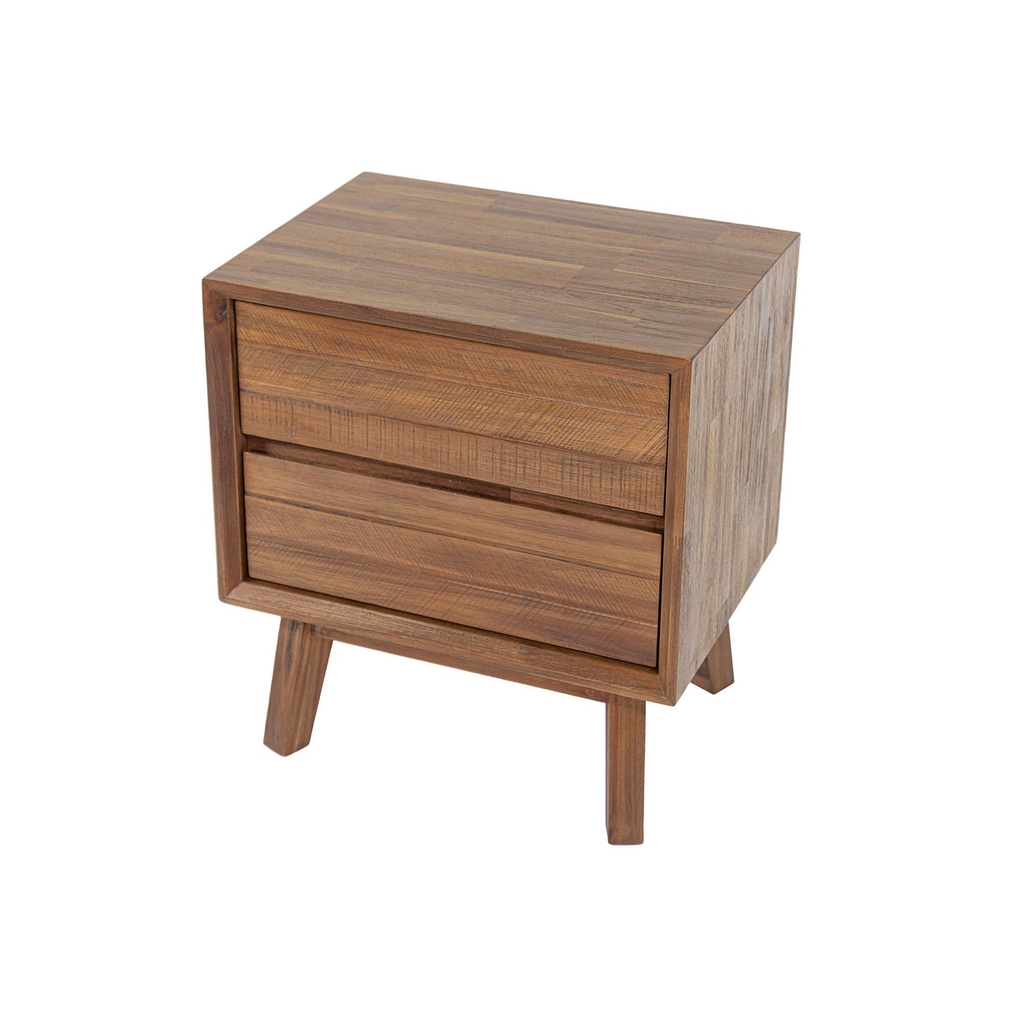 Gia Two Drawers Wood Nightstand