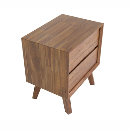 Gia Two Drawers Wood Nightstand