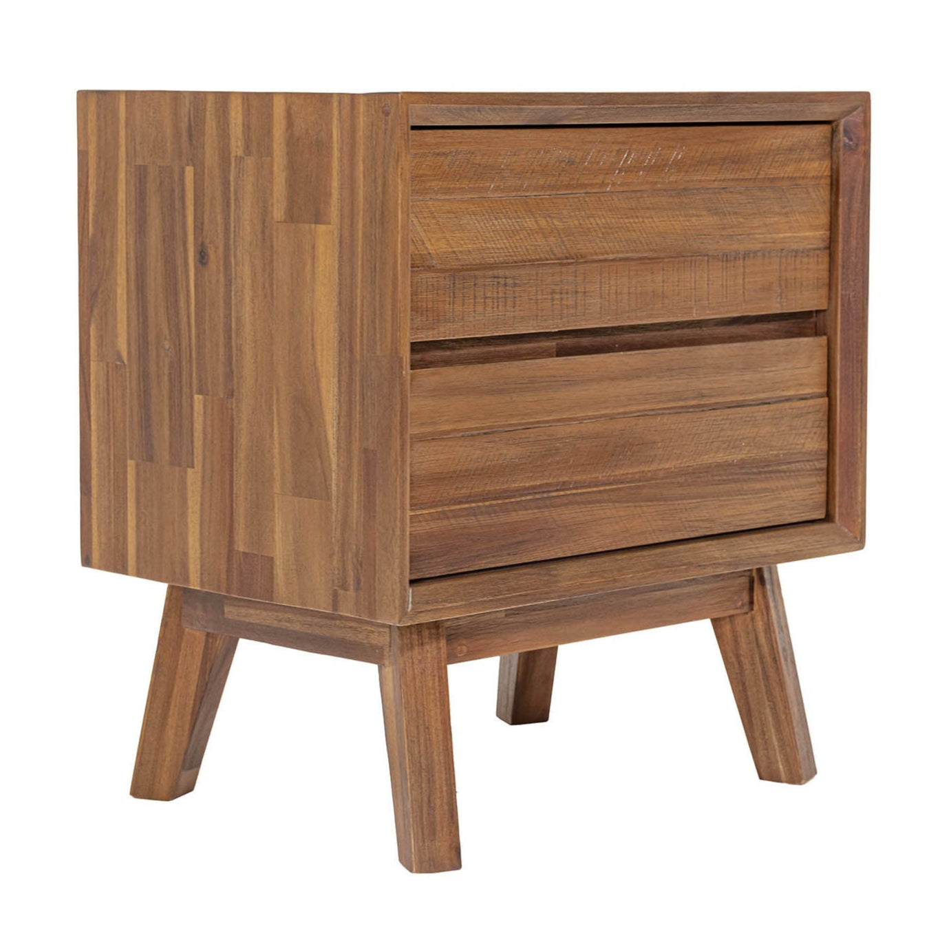 Gia Two Drawers Wood Nightstand